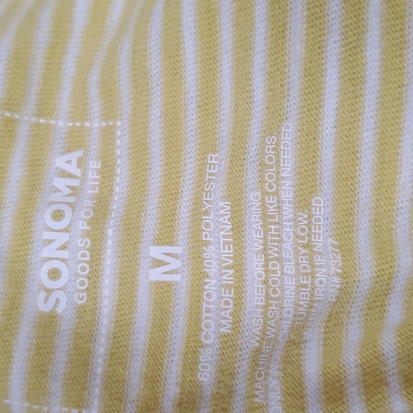 $6 or Free w/any Purchase of $15 or more.Sonoma Yellow Striped Tank. Size Medium - Picture 6 of 6